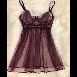 Awesome VS Purple Sheer Chemise 36C Excellent